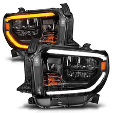 Load image into Gallery viewer, ANZO 14-21 Toyota Tundra (OE Halogen w/LED DRL) LED Crystal Headlights w/ Switchback & DRL - Blk
