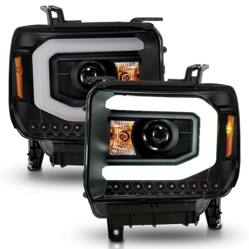 ANZO 2014-2015 GMC Sierra 1500 Projector Headlights w/ Light Bar