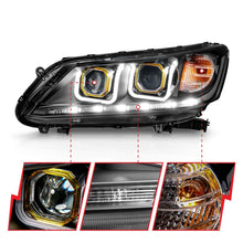 Load image into Gallery viewer, ANZO 2013-2015 Honda Accord (4dr ONLY) Projector Headlights w/ U-Bar Black