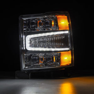 AlphaRex 04-15 Chevy 1500HD NOVA-Series LED Proj Headlights Chrome w/Activ Light/Seq Signal & SB DRL