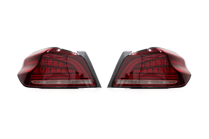 OLM Spec CR Tail Lights (Red Lens, Black Base) - 2015-2021 Subaru WRX & STI