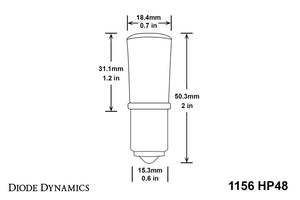 Diode Dynamics 1156 LED Bulb HP48 LED - Amber (Pair)