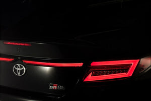 Intec Sequential LED 4pc Taillights w/Center Bar (Smoke lens/Gold Base/White Bar) - 2022-2024 Toyota GR86 / Subaru BRZ