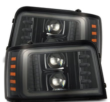 Load image into Gallery viewer, AlphaRex 92-96 Ford F-Series/Bronco PRO-Series Proj Headlights Alpha-Blk w/Seq. Sig &amp; DRL