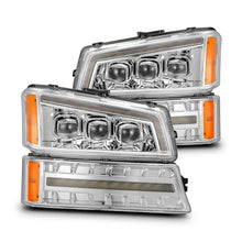 Load image into Gallery viewer, AlphaRex 03-06 Chevy Silverado 1500/2500HD/3500HD/Avalanche Chrome NOVA LED Proj Headlights