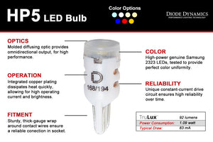 Diode Dynamics 194 LED Bulb HP5 LED - Cool - White (Pair)