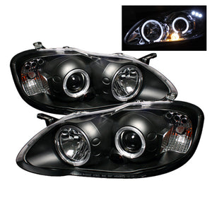 Spyder Toyota Corolla 03-08 Projector Headlights LED Halo- LED Blk - Low H1 PRO-YD-TC03-HL-BK