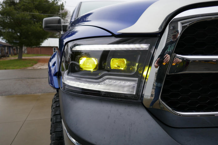 OLM 2009-2018 Dodge Ram Bi-Beam Headlights - Infinite Series (White DRL)