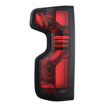 Load image into Gallery viewer, AlphaRex 19+Cheverolet 1500/2500HD/3500HD Silverado Luxx Series LED TailLights Alpha-Black Topo-Etch