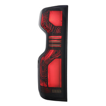 Load image into Gallery viewer, AlphaRex 19+Cheverolet 1500/2500HD/3500HD Silverado Luxx Series LED TailLights Alpha-Black Topo-Etch