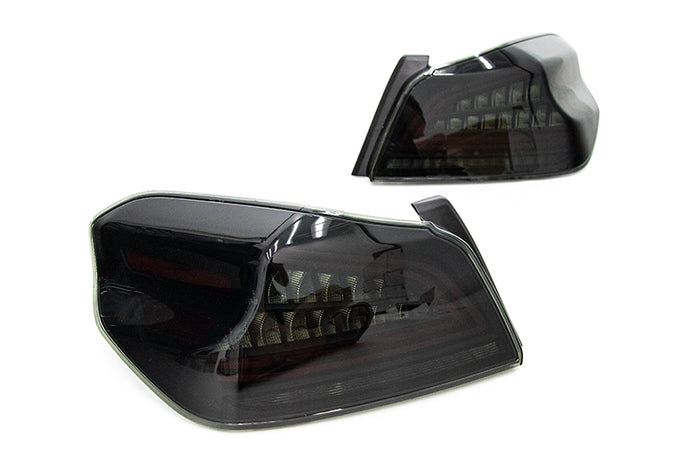 OLM Spec CR Tail Lights (Smoked Lens, Black Base) - 2015-2021 Subaru WRX & STI