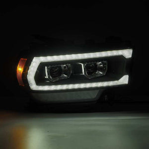 AlphaRex 19-21 Ram 2500 LUXX LED Proj Headlights Plank Style Black w/Activ Light/Seq Signal/DRL