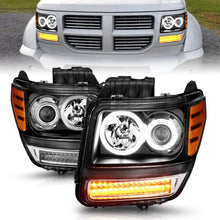 Load image into Gallery viewer, ANZO 2007-2012 Dodge Nitro Projector Headlights w/ Halo Black (CCFL) G2