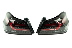 OLM Evolution Tail Lights (Clear Lens, Black Base, Red Bar) - 15+ WRX / STI