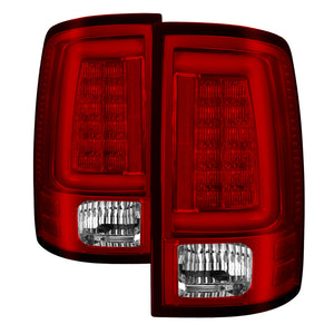 Spyder 09-16 Dodge Ram 1500 Light Bar LED Tail Lights - Red Clear ALT-YD-DRAM09V2-LED-RC