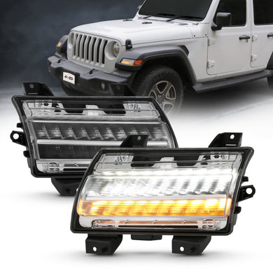 ANZO 18-19 Jeep Wrangler JL Halogen Chrome Clear w/ Sequential Signal