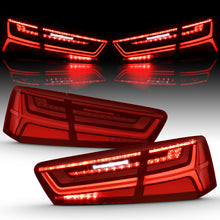 Load image into Gallery viewer, ANZO 2012-2018 Audi A6 LED Taillight Black Housing Red/Clear Lens 4 pcs (Sequential Signal)