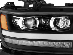 AlphaRex 19-20 Dodge Ram 1500 LUXX LED Proj Headlights Plnk Style Black w/Activ Light/Seq Signal/DRL