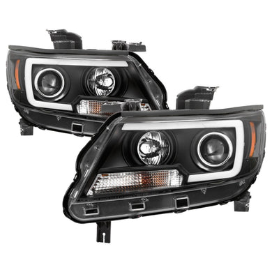 Spyder 15-17 Chevy Colorado Projector Headlights - Light Bar LED - Black (PRO-YD-CCO15-LBDRL-BK)