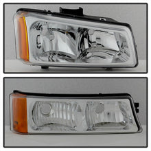 Load image into Gallery viewer, Xtune Chevy Silverado 2500HD 03-06 Crystal Headlights w/ Bumper Lights Chrome HD-JH-CSIL03-AM-C-SET