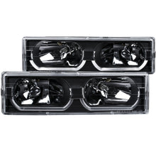 Load image into Gallery viewer, ANZO 1988-1998 Chevrolet C1500 Crystal Headlights Black w/ Low - Brow