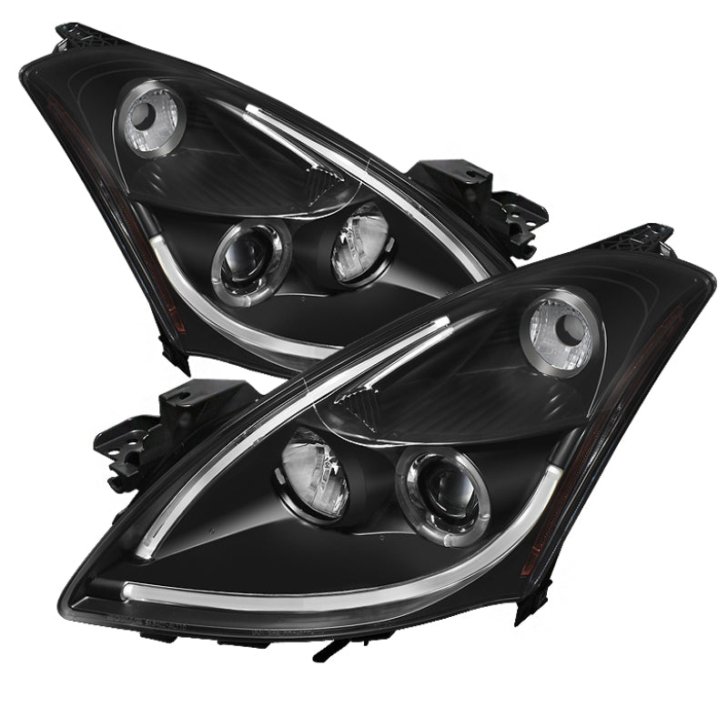 Spyder Nissan Altima 4Dr 10-12 Projector Headlights Light DRL LED Halo Blk PRO-YD-NA104D-LTDRL-BK