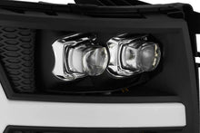 Load image into Gallery viewer, AlphaRex 07-13 Chevy 1500HD NOVA LED Proj Headlights Plank Style Matte Blk w/Activ Light/Seq Signal