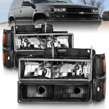 Load image into Gallery viewer, ANZO 88-98 Chevrolet C1500 Crystal Headlights Black