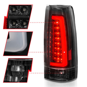 ANZO 1999-2000 Cadillac Escalade LED Taillights Black Housing Clear Lens Pair
