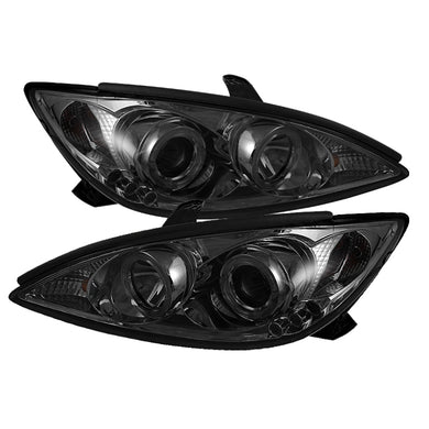 Spyder Toyota Camry 02-06 Projector Headlights LED Halo LED Smoke High H1 Low H1 PRO-YD-TCAM02-HL-SM