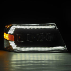 AlphaRex 04-08 Ford F-150 (No 2004 Heritage) NOVA-Series LED Proj HL Alpha-Blk w/Actv Lgt / Seq. Sig