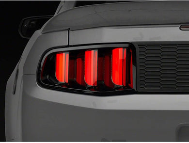 Raxiom 10-12 Ford Mustang Vector V2 LED Tail Lights - Gloss Black Housing (Clear Lens)