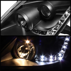 Spyder Nissan 350Z 06-08 Projector Headlights Xenon/HID Model- DRL Blk PRO-YD-N350Z06-HID-DRL-BK