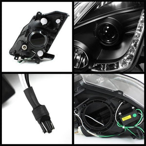 Spyder Nissan 350Z 03-05 Projector Headlights Halogen Model Only - DRL Black PRO-YD-N350Z02-DRL-BK