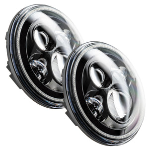 Oracle 7in High Powered LED Headlights - NO HALO - Black Bezel