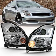 Load image into Gallery viewer, ANZO 2003-2007 Infiniti G35 Projector Headlight Plank Style Black (HID Compatible, No HID Kit )