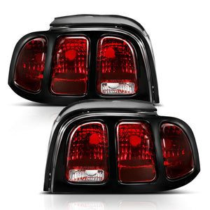 ANZO 1994-1998 Ford Mustang Taillight Dark Red Lens (OE Style)