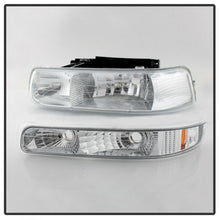 Load image into Gallery viewer, Xtune Chevy TahOE 00-06 Amber Crystal Headlights w/ Bumper Lights Chrome HD-JH-CSIL99-SET-AM-C