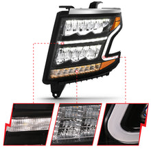 Load image into Gallery viewer, ANZO 15-20 Chevy Tahoe/Suburban LED Light Bar Style Headlights Black w/Sequential w/DRL w/Amber