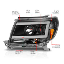 Load image into Gallery viewer, ANZO 05-09 Toyota Tacoma Projector Light Bar Style Headlights w/ C Light Bar