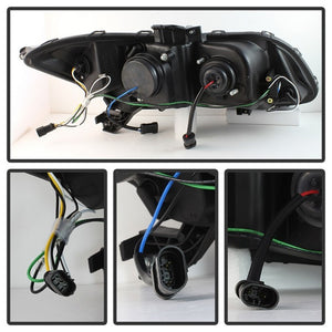 Spyder 12-14 Honda Civic (Excl. 2014 Coupe) Projector Headlights Lgtbr DRL Black PRO-YD-HC12-DRL-BK