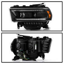 Load image into Gallery viewer, Spyder 19-22 Dodge Ram 2500 (Halogen Only) Projector Headlights - Black PRO-YD-DR19HDHALSI-SEQ-BK