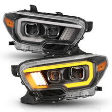Load image into Gallery viewer, ANZO 2016-2017 Toyota Tacoma Projector Headlights w/ Plank Style Switchback Black w/ Amber w/ DRL