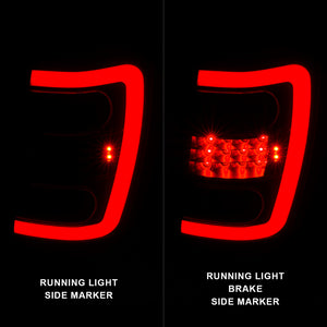 ANZO 1999-2004 Jeep Grand Cherokee LED Tail Lights w/ Light Bar Black Housing Clear Lens