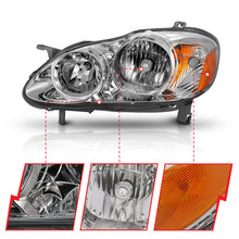 Load image into Gallery viewer, ANZO 2005-2008 Toyota Corolla Crystal Headlight Chrome Amber
