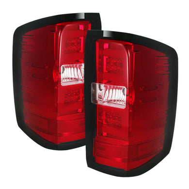 Spyder Chevy 1500 14-16 Light Bar LED Tail Lights Red Clear ALT-YD-CS14-LBLED-RC