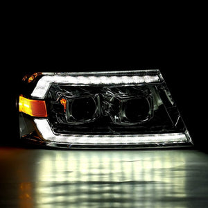 AlphaRex 06-08 Lincoln Mark LT LUXX-Series LED Projector headlights Black w/ Sequential Signal