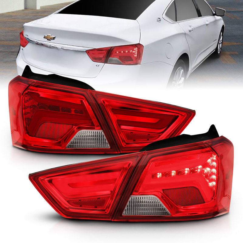 ANZO 14-18 Chevrolet Impala LED Taillights Red/Clear