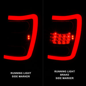 ANZO 1999-2004 Jeep Grand Cherokee LED Tail Lights w/ Light Bar Black Housing Smoke Lens