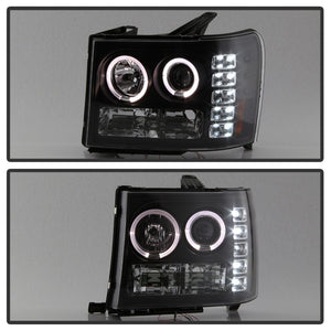 Spyder GMC Sierra 1500/GMC Sierra Denali 08-13 Projector LED Halo- LED Blk PRO-YD-GS07-HL-BK